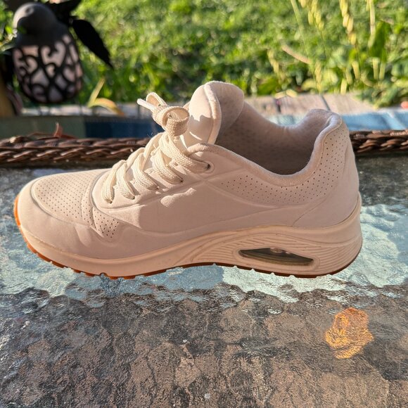 Skechers Steet Uno White Sneakers Size 6 - Picture 3 of 6